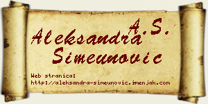 Aleksandra Simeunović vizit kartica